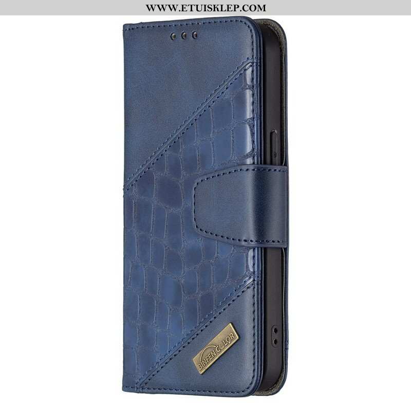 Etui Folio do iPhone 13 Pro Klasyczny Efekt Skóry Krokodyla